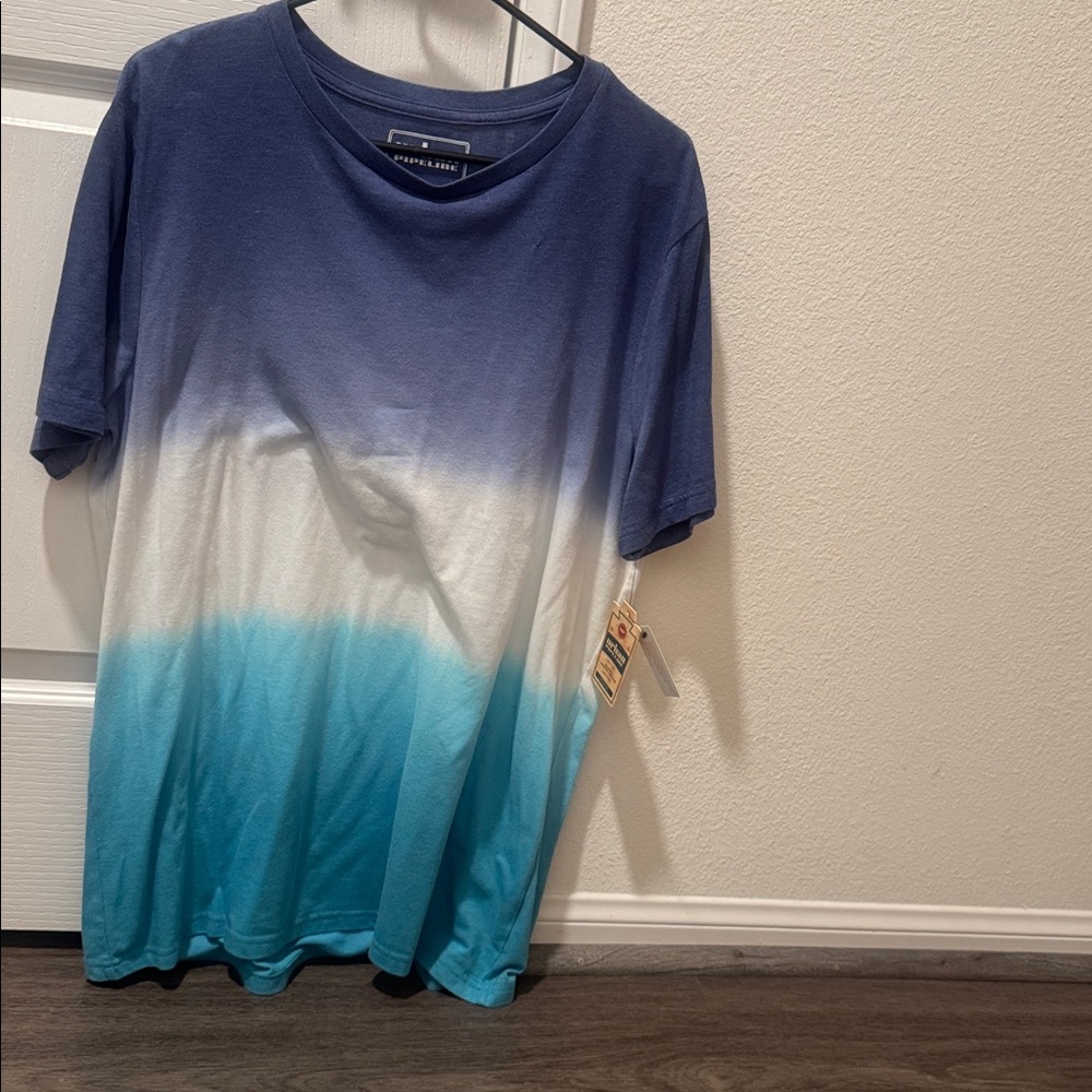 Urban Pipeline Blue and White Gradient Short Sleeve Tee